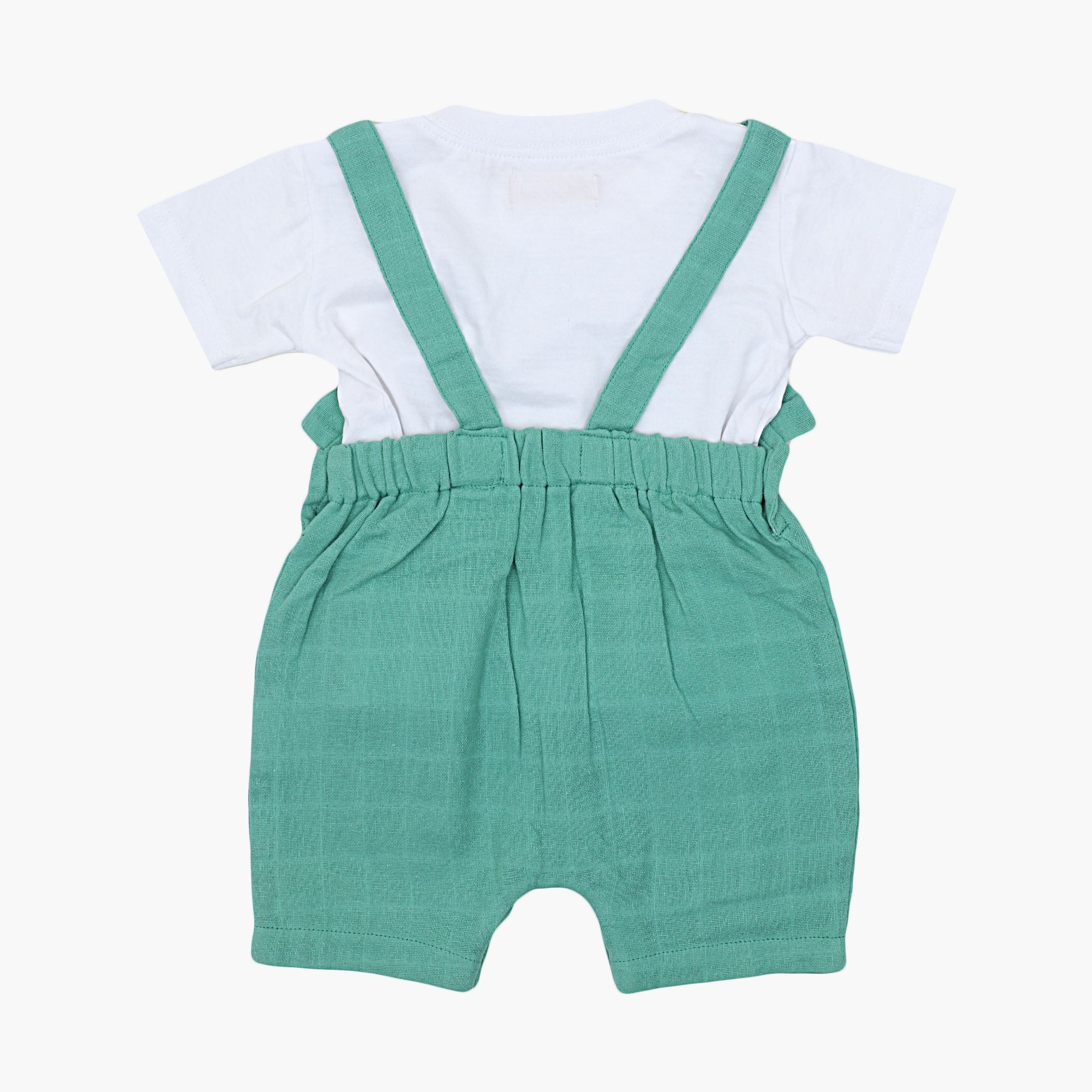 Muslin Frill Dungarees for Baby Girls
