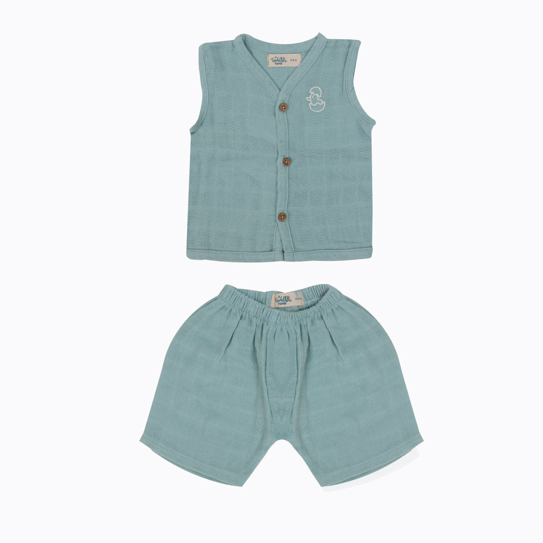 Blue Nest - Plain Muslin Jabla and Shorts for Babies and Toddlers