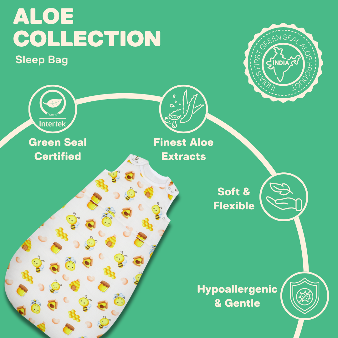 Bumble Bee - Organic Muslin Aloe Vera Sleep Bag (upto 9 months)