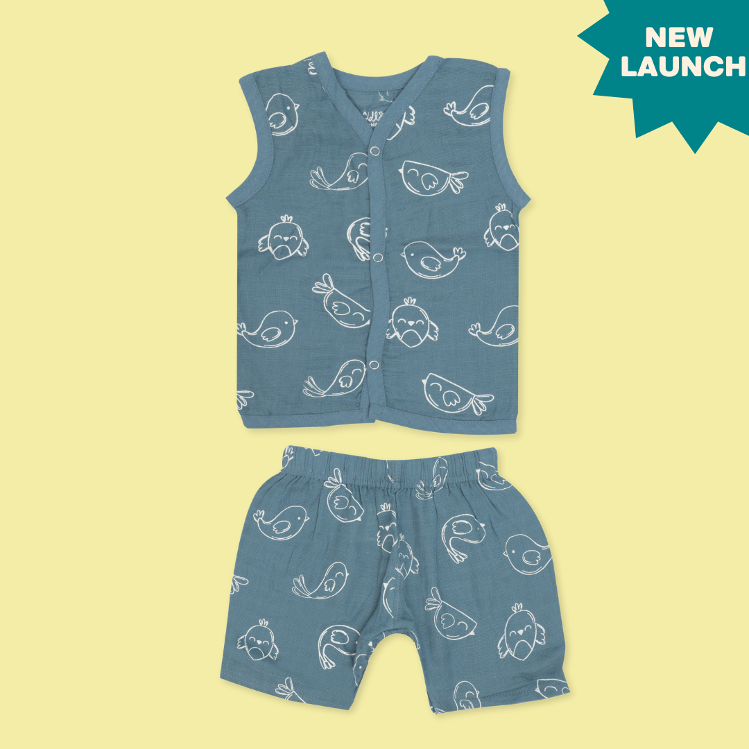 Little Wings - Dyed Muslin Jabla and Shorts for Babies and Toddlers