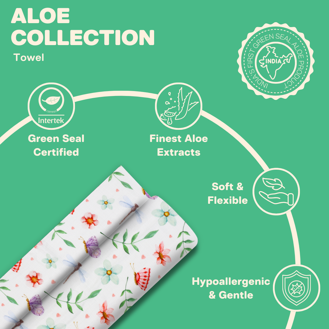 Spring Daisy - Organic Muslin Aloe Vera Towel