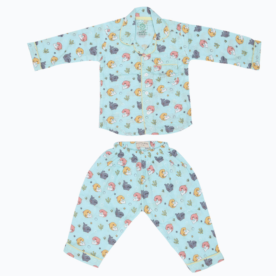 Muslin Full Sleeve Sleep Suit for babies and kids - Unisex