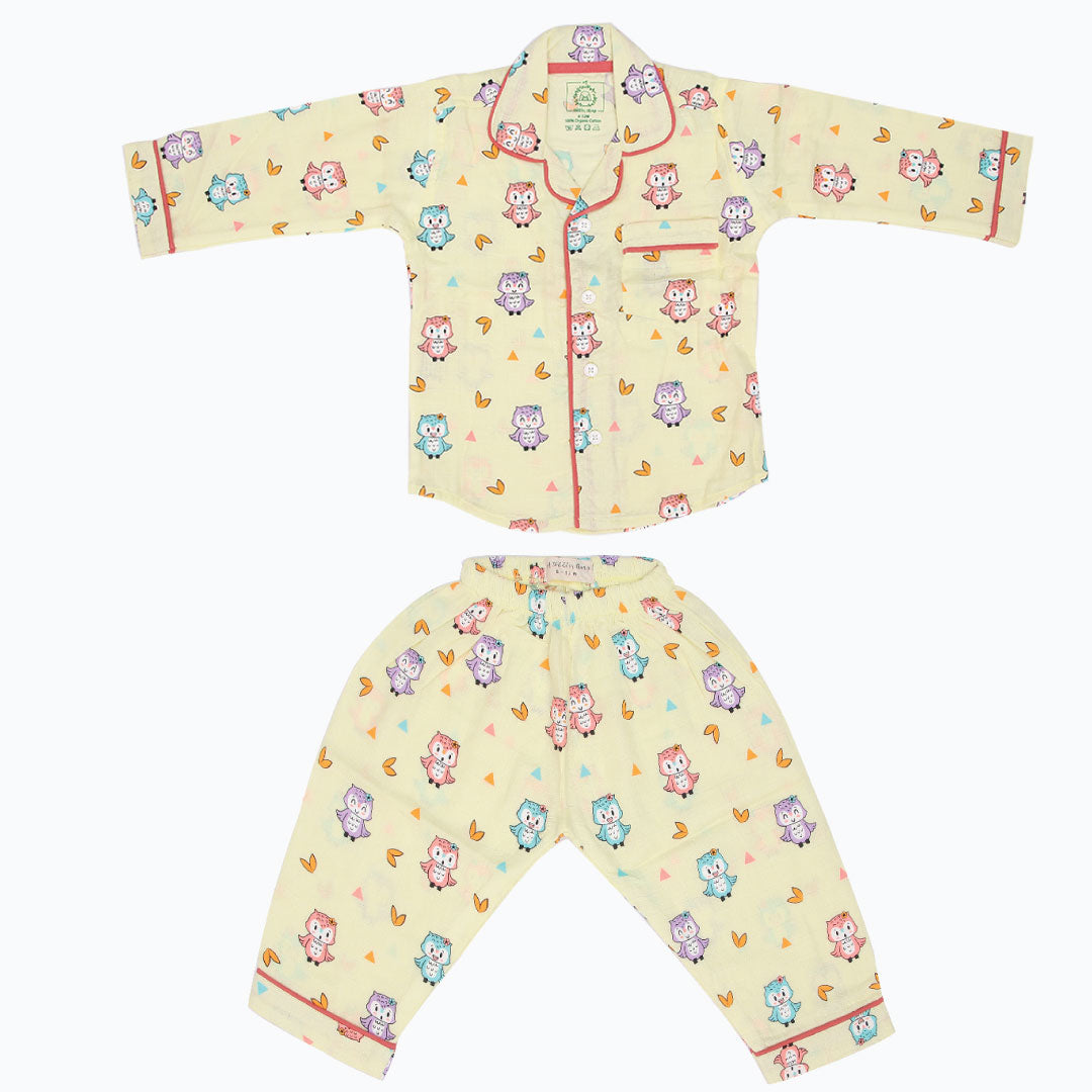 Hoots and Dino Boots (Pack of 2) - Muslin Full Sleeve Sleep Suit for babies and kids (Unisex)