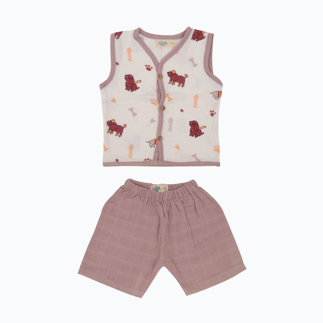 Dog Walk - Muslin Jabla and Shorts for Babies and Toddlers