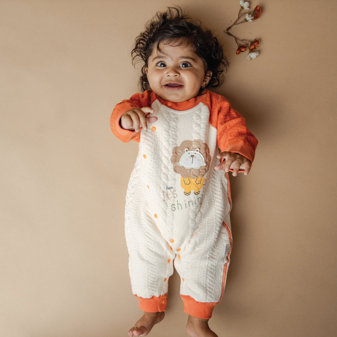 Orange Tiny Roars - Full sleeve Bodysuit