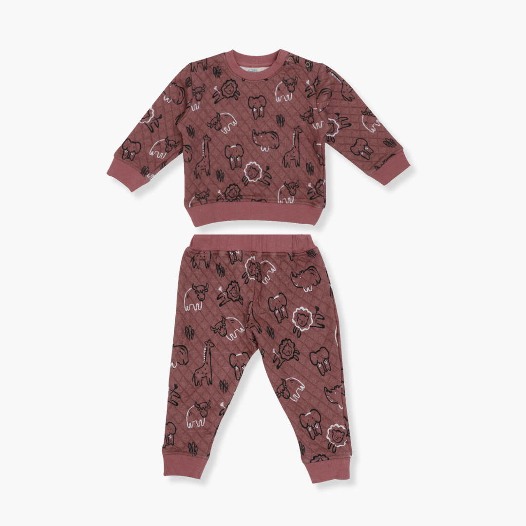 Cozy Nest - Quilted Full sleeve top and pants for kids