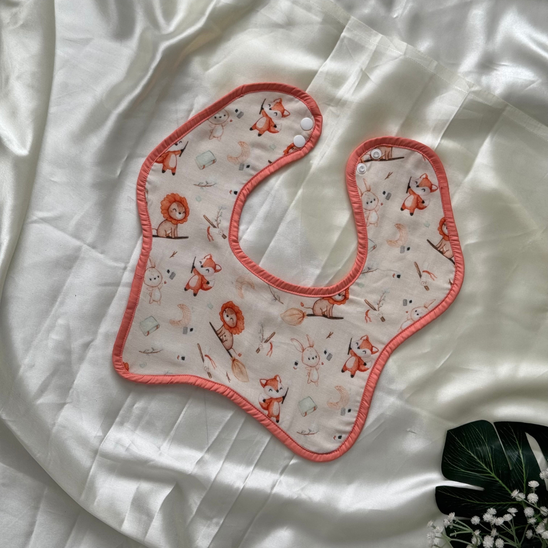 Bunny rides - Muslin Bib ( 6 - 12 Months )