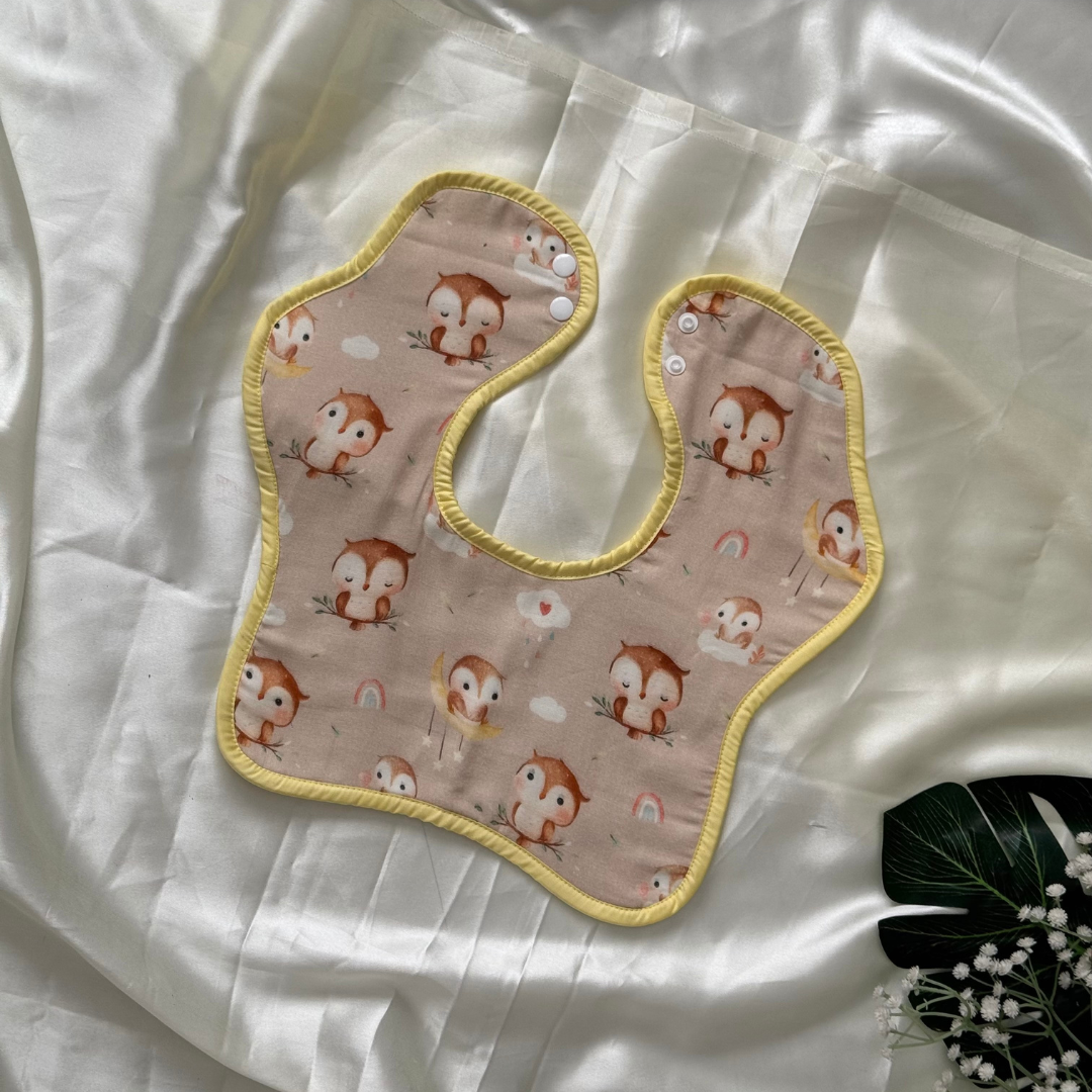 Owl Dreams  - Muslin Bib ( 6 - 12 Months )