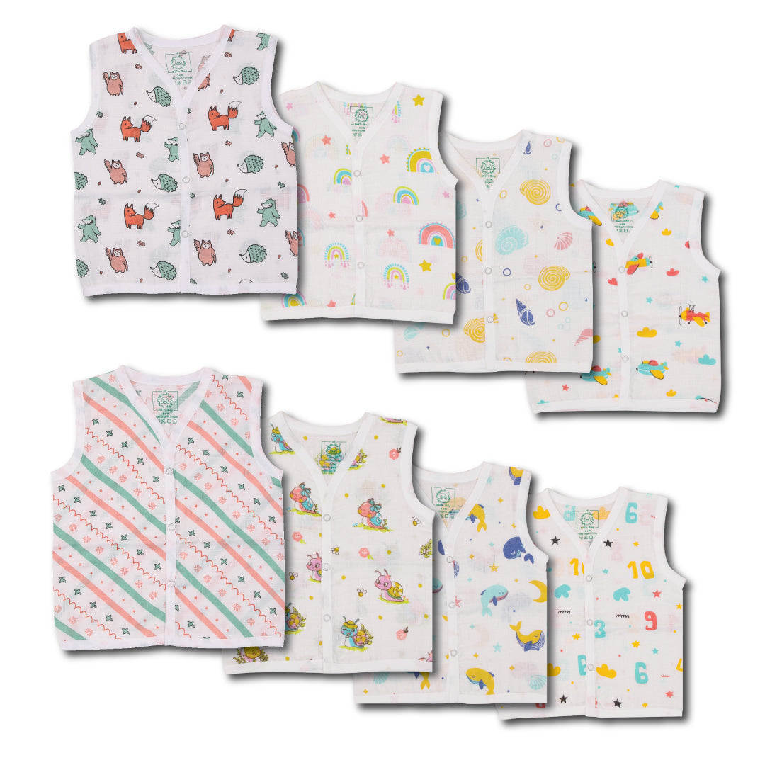 Muslin Jabla Button Type for Babies -  Combo Packs