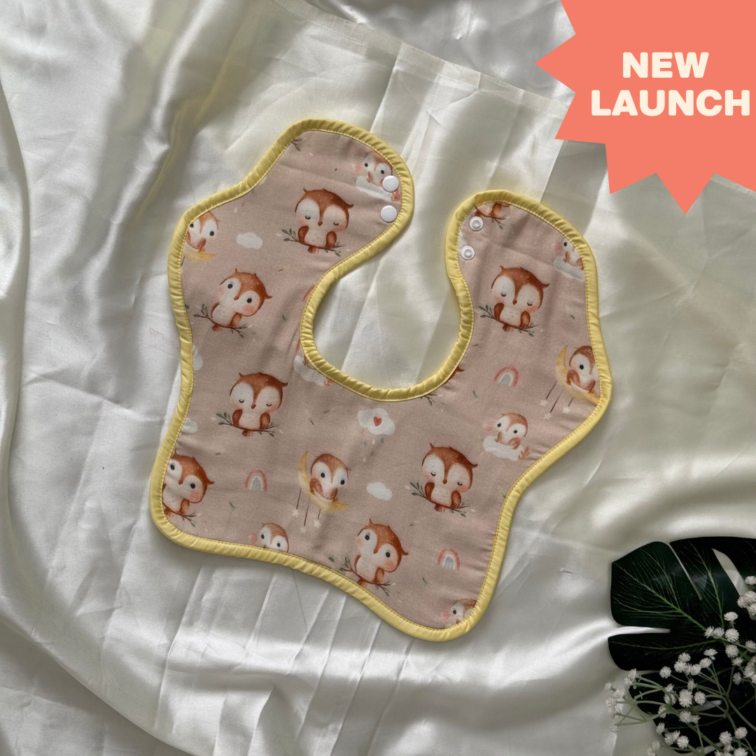 Owl Dreams  - Muslin Bib ( 6 - 12 Months )