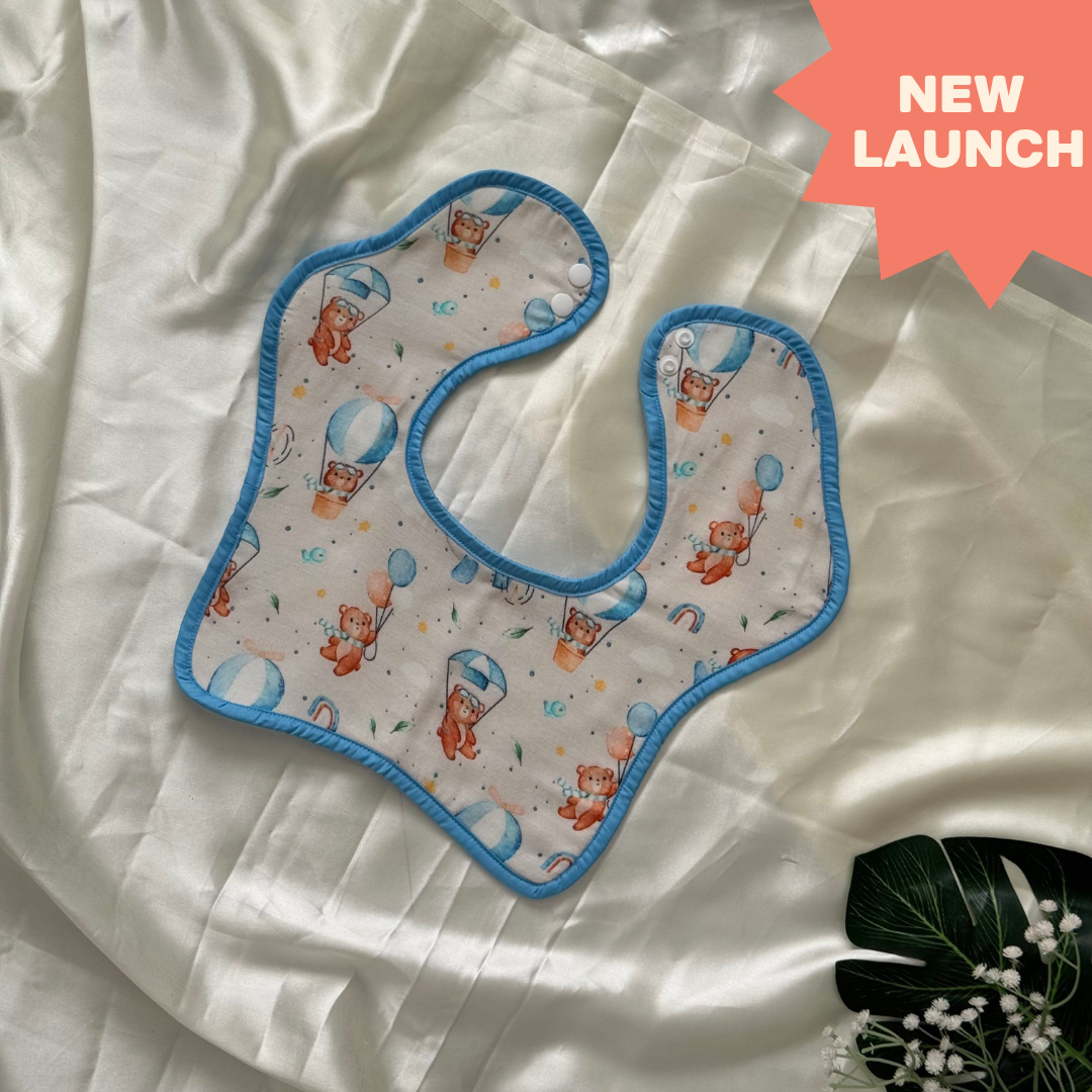 Bear Pops  - Muslin Bib ( 6 - 12 Months )