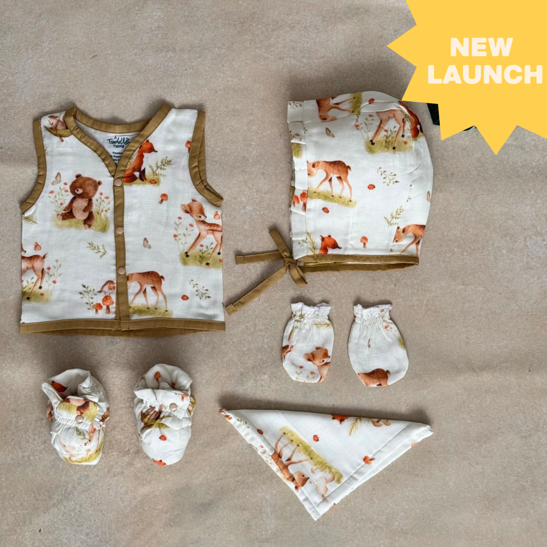 Forest  Fun - Muslin 5 Piece Gift Set (0-3 Months)