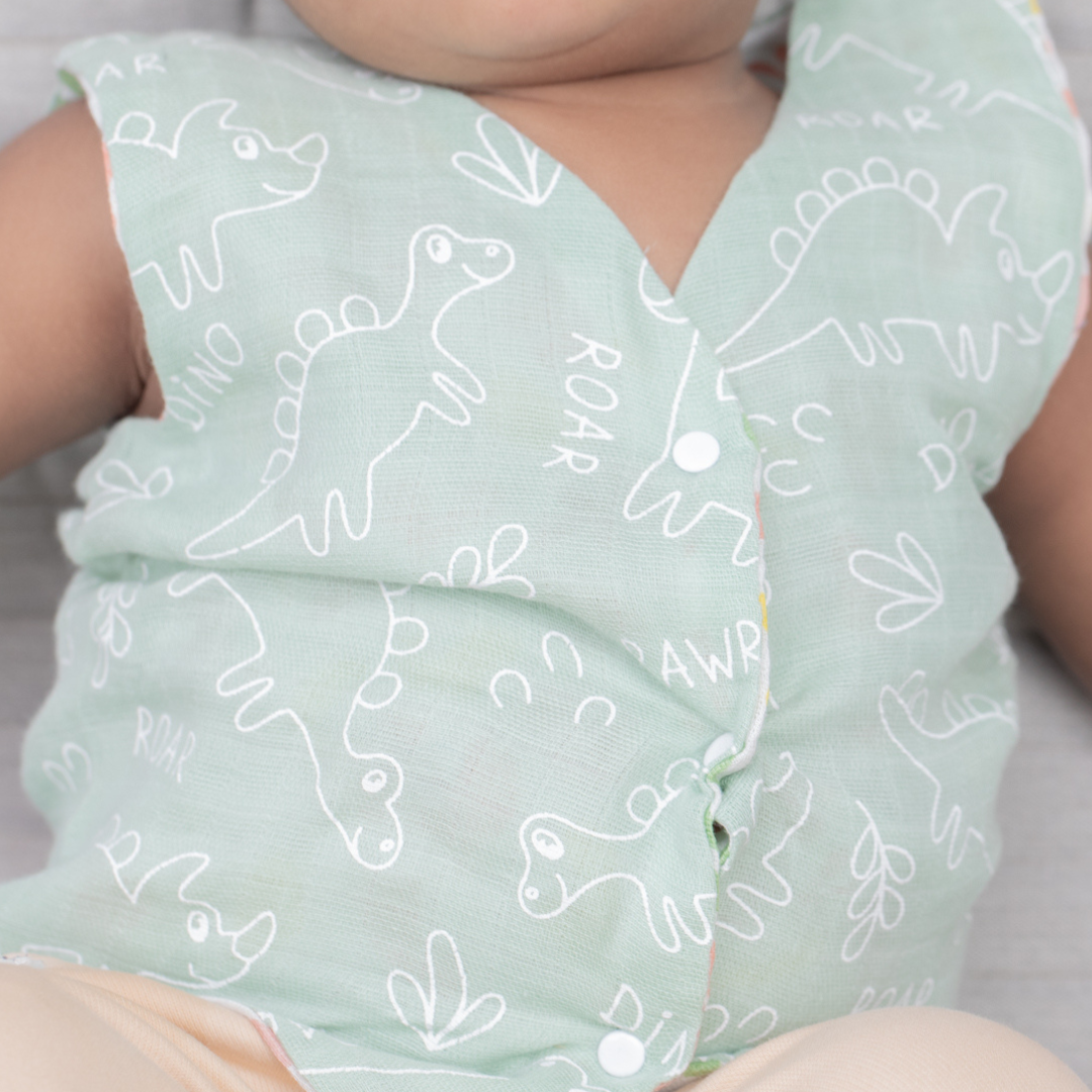 DinoTwist - Reversible Muslin Jabla (Pack of 1)