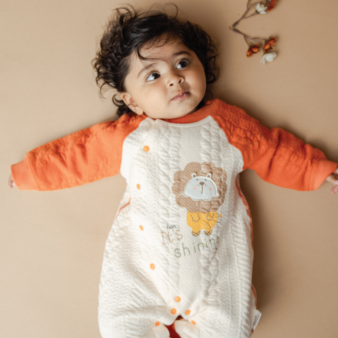 Orange Tiny Roars - Full sleeve Bodysuit