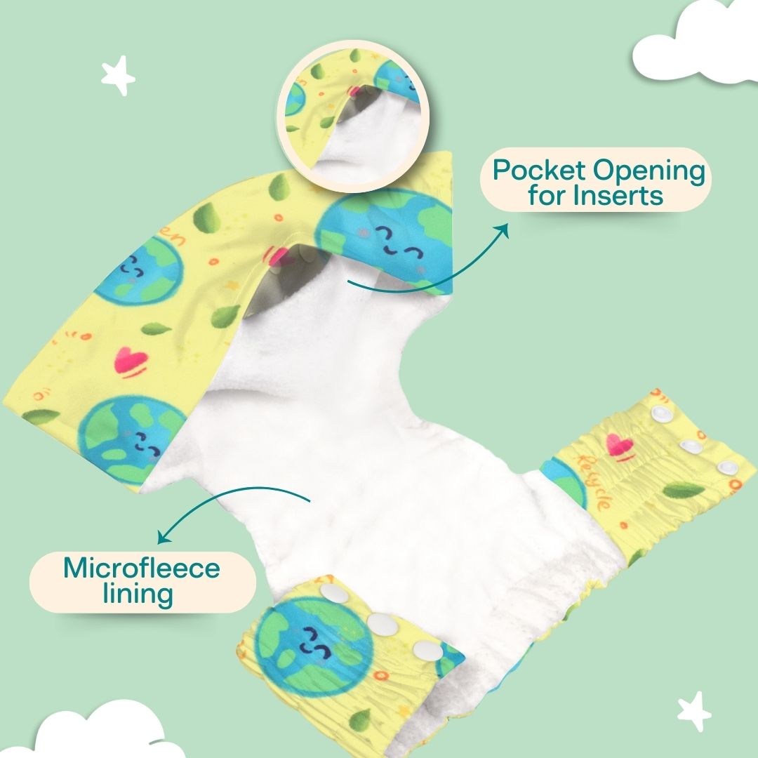 Newborn Cloth Diaper 2.0 with 1 cotton Insert (2 kg - 5 kg)