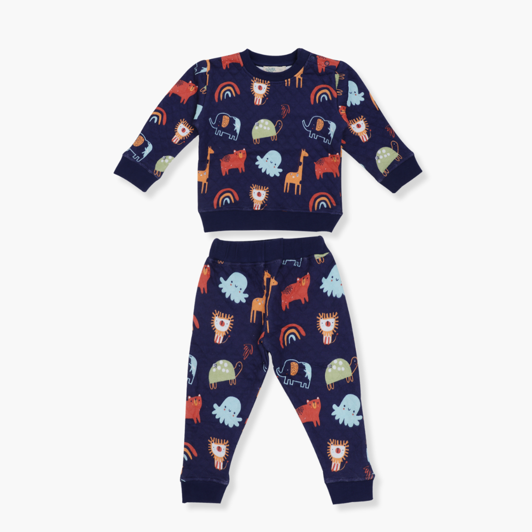 Cozy Nest - Quilted Full sleeve top and pants for kids