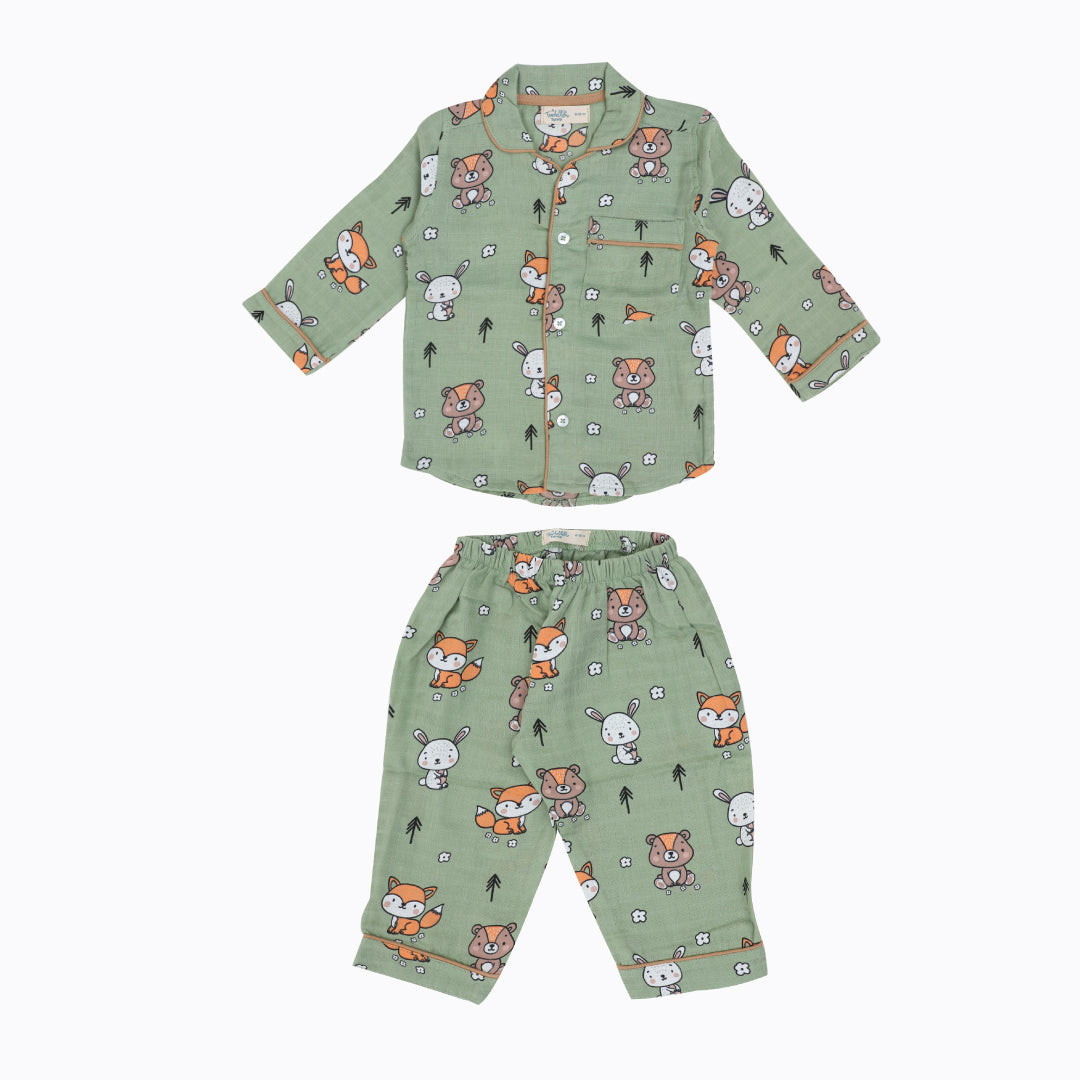 Muslin Full Sleeve Sleep Suit for babies and kids - Unisex