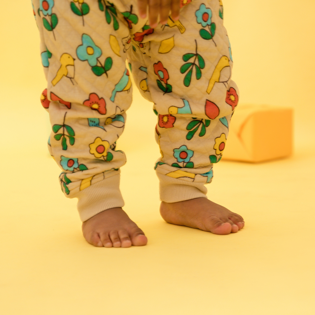 Cuddle Monster - Quilted Full sleeve top and pants for kids