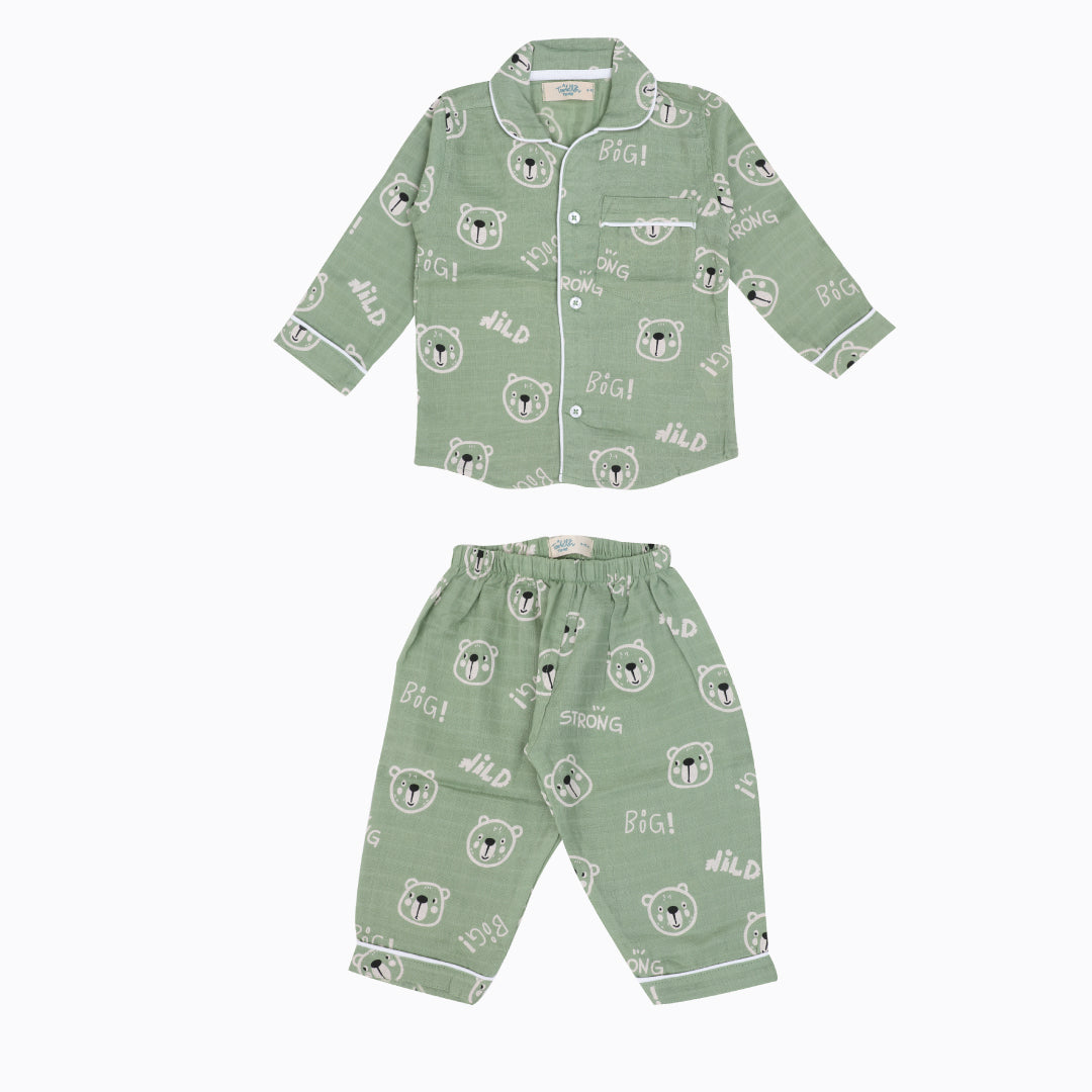 Muslin Full Sleeve Sleep Suit for babies and kids - Unisex