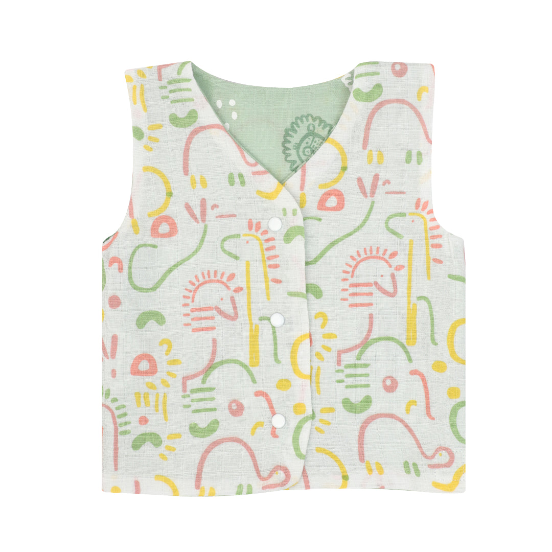 Doodle Roarings - Reversible Muslin Jabla (Pack of 1)