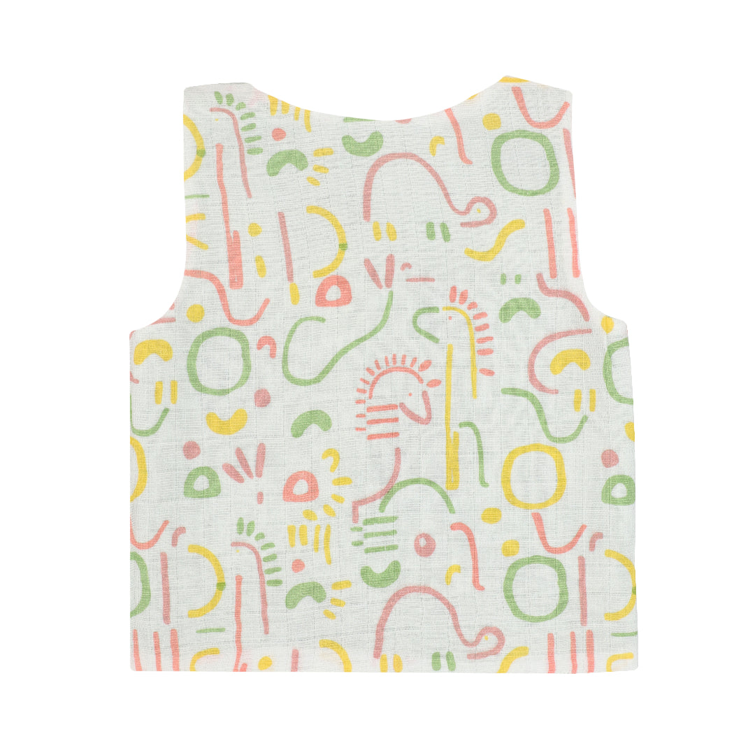 Doodle Roarings - Reversible Muslin Jabla (Pack of 1)