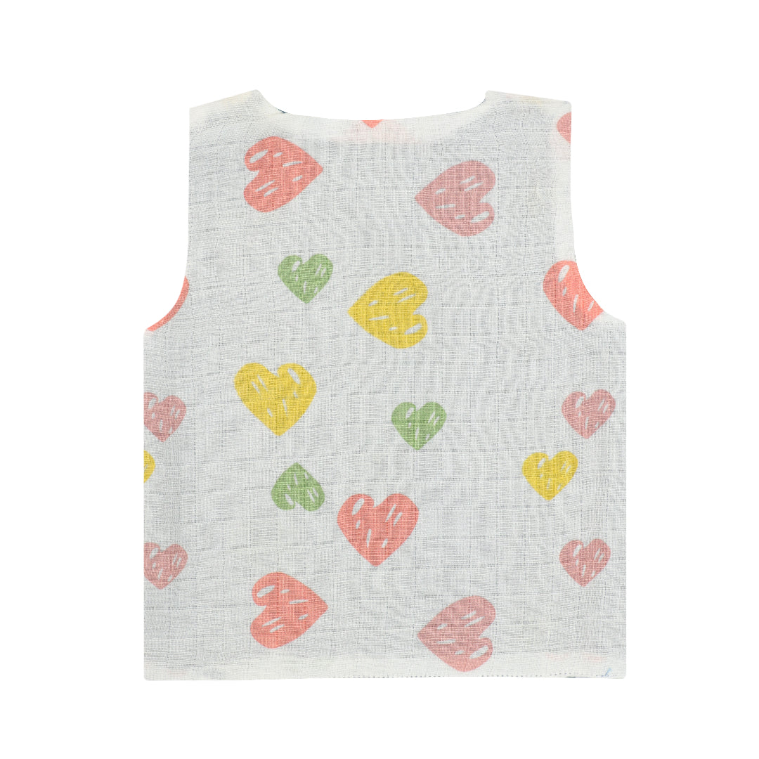 Garden of Hearts - Reversible Muslin Jabla (Pack of 1)