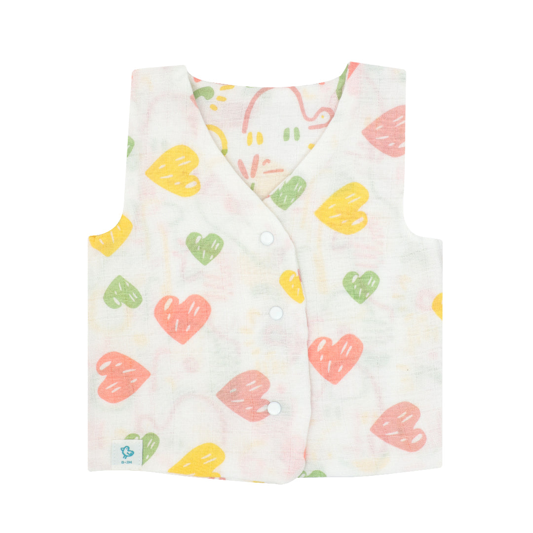 Heart Sprinkles - Reversible Muslin Jabla (Pack of 1)