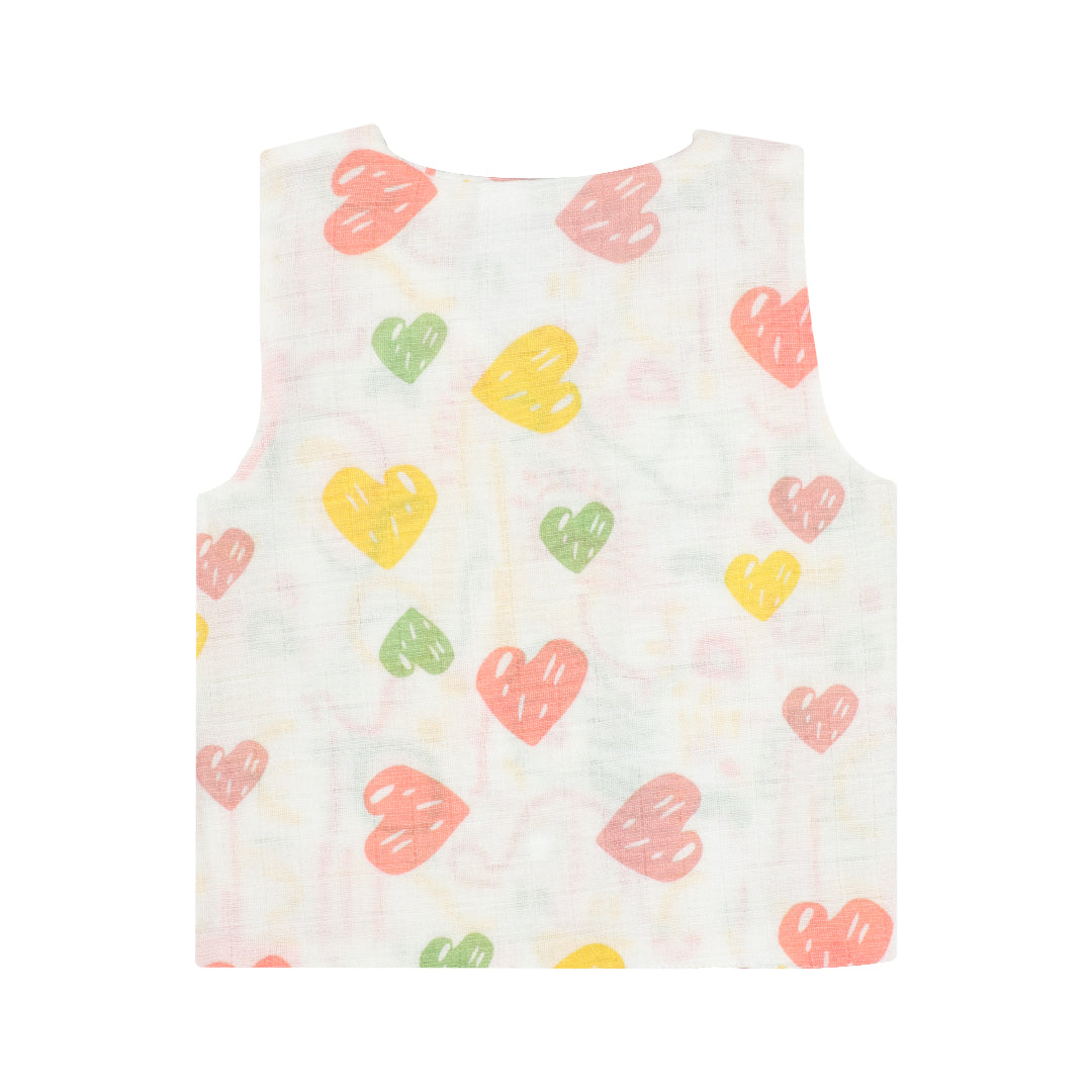 Heart Sprinkles - Reversible Muslin Jabla (Pack of 1)