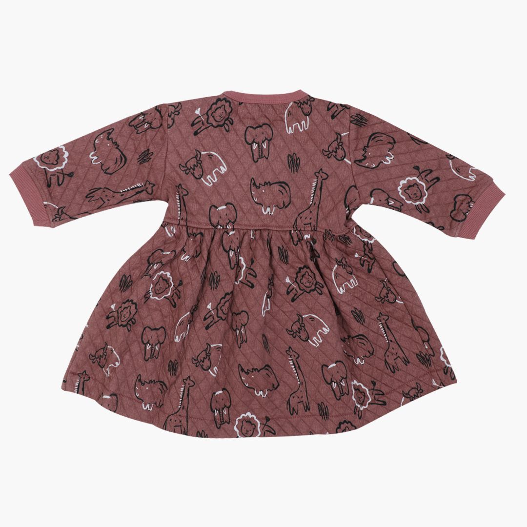 Cuddle Monster - Quilted Full sleeve Frock and pants for girls