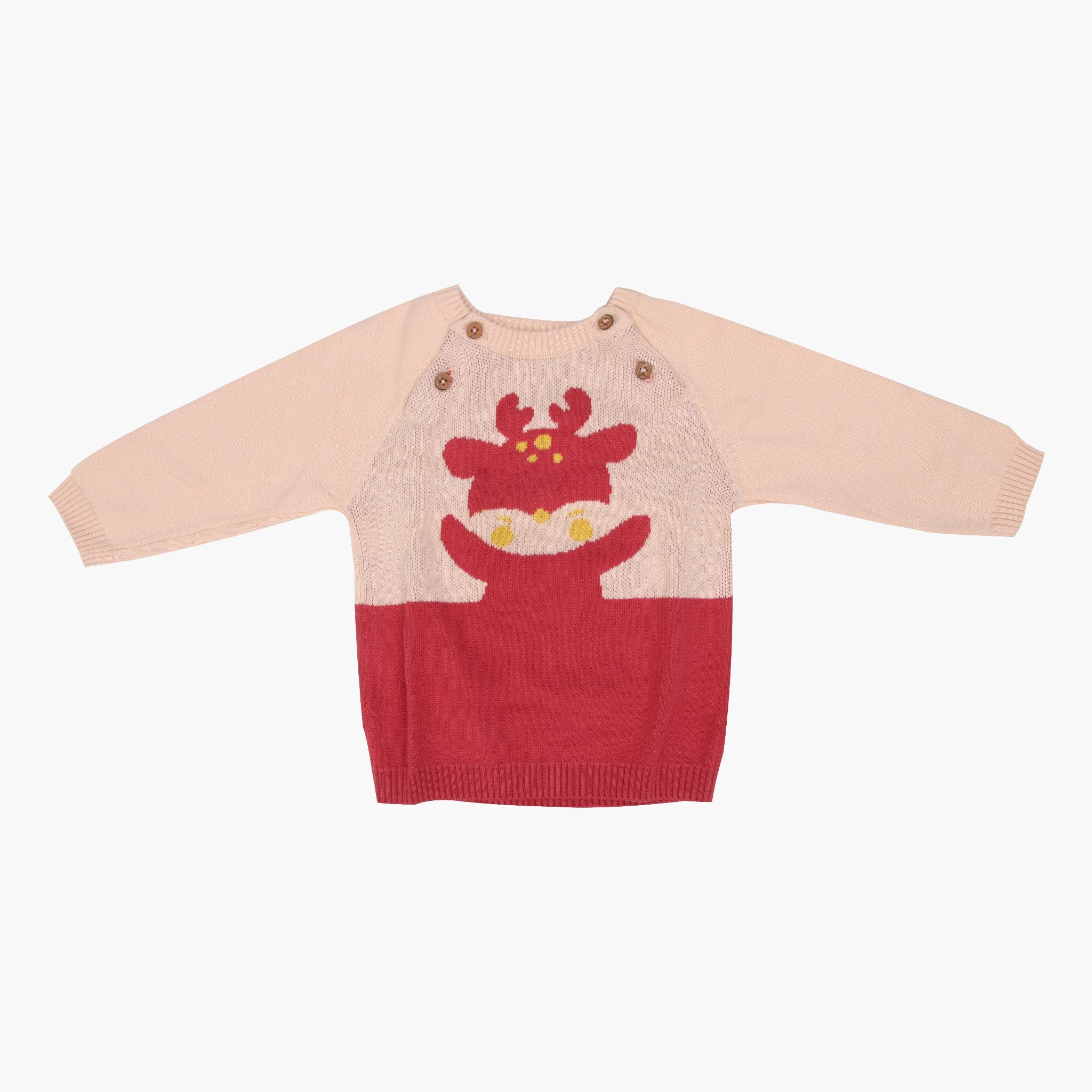 Newborn Merry Deer Full Sleeve Sweater 