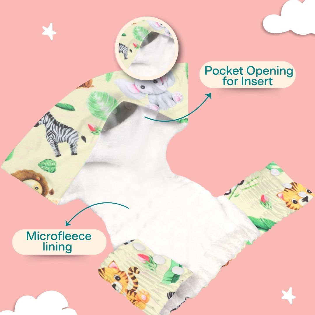 Newborn Cloth Diaper 2.0 with 1 cotton Insert (2 kg - 5 kg)