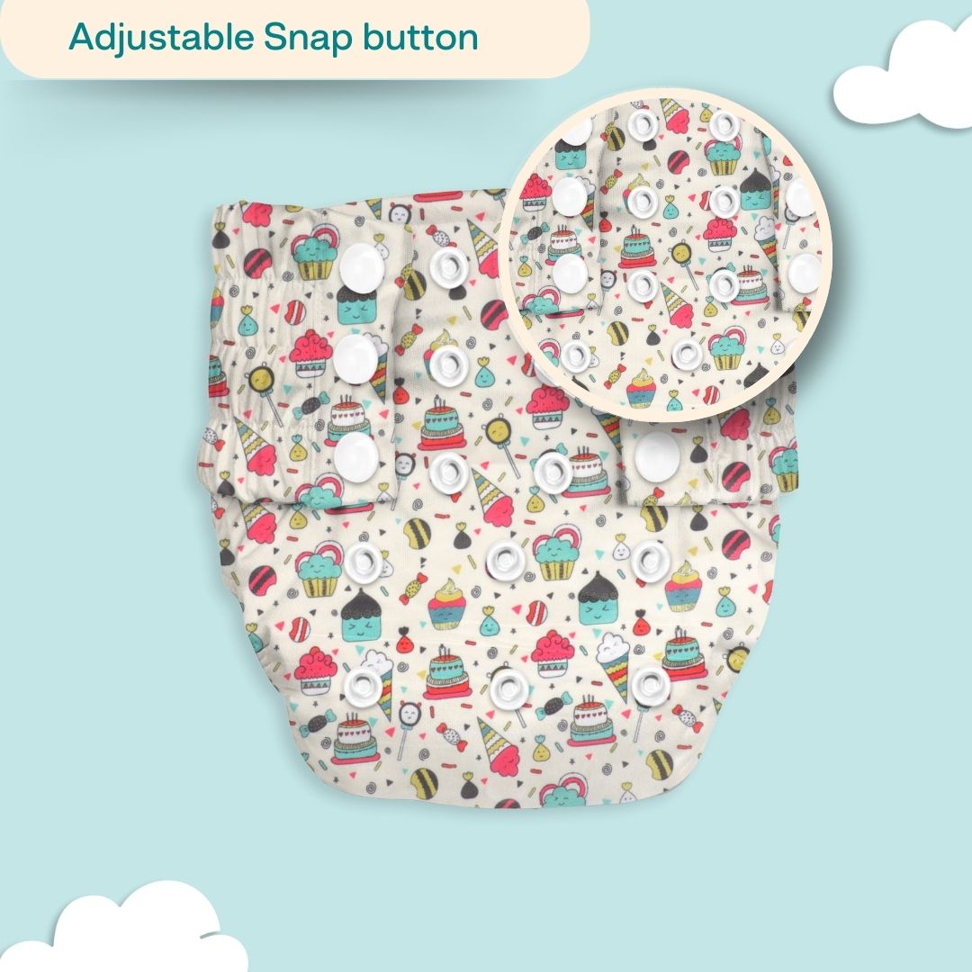 Newborn Cloth Diaper 2.0 with 1 cotton Insert (2 kg - 5 kg)