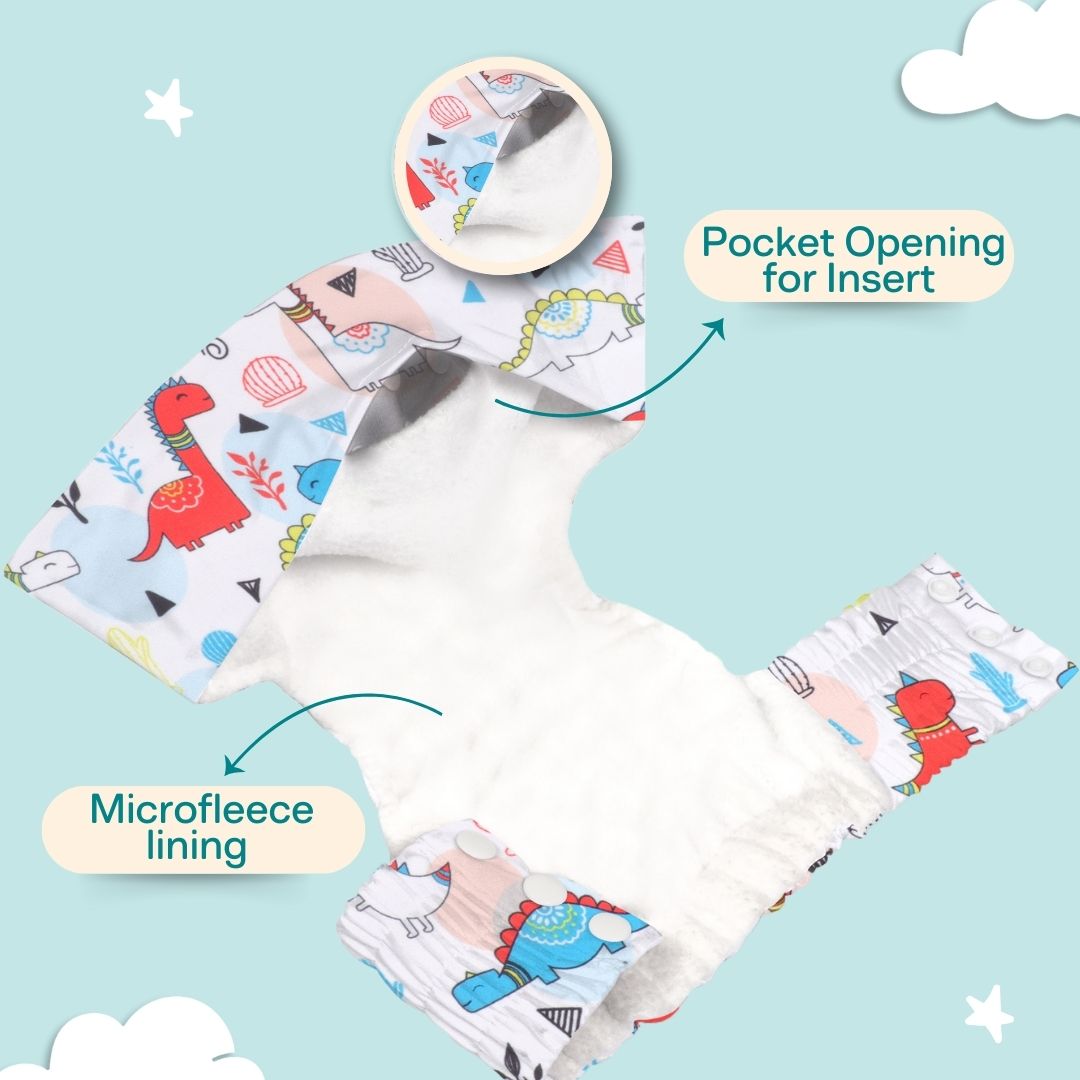 Newborn Cloth Diaper 2.0 with 1 cotton Insert (2 kg - 5 kg)