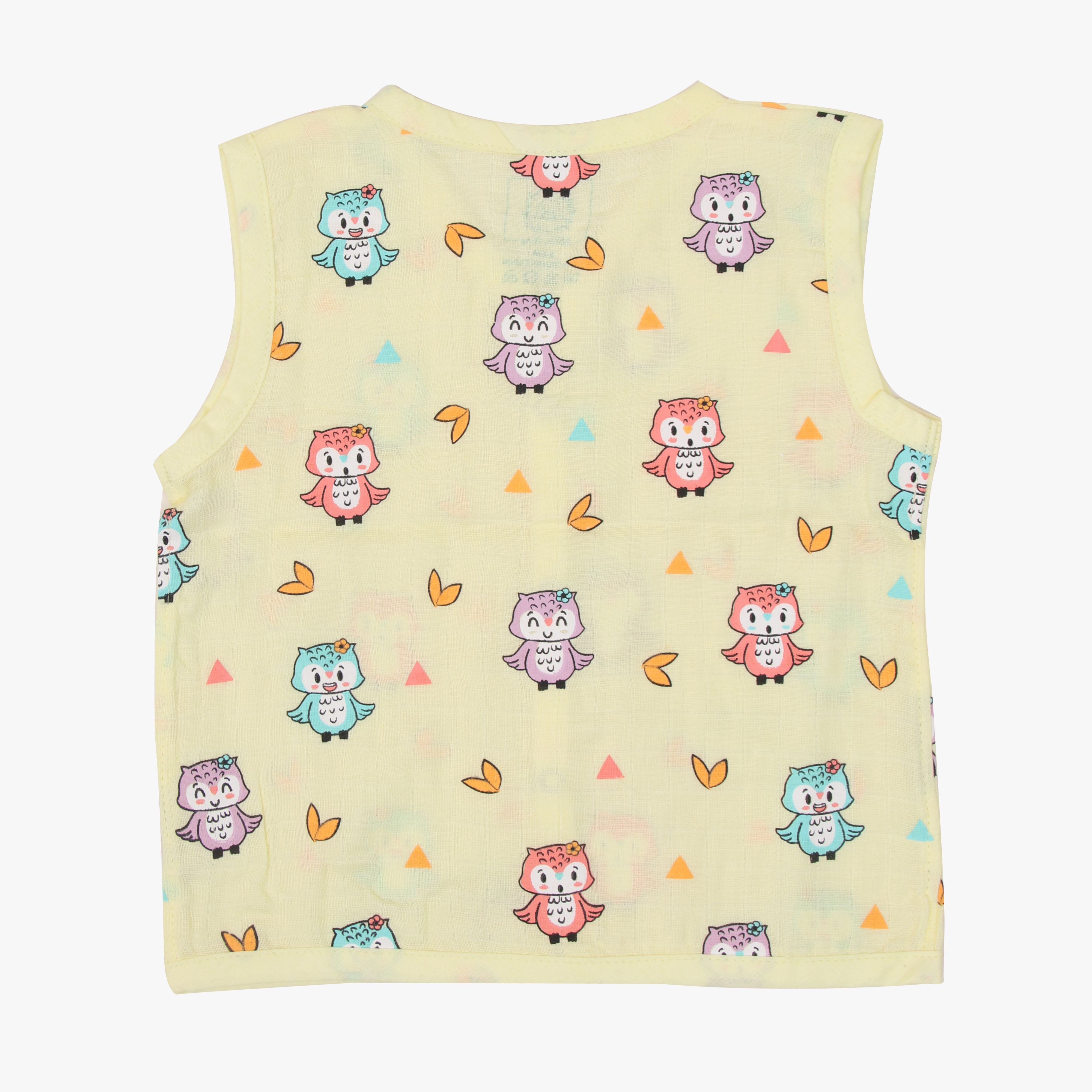 Happy Owl - Muslin Button Jabla