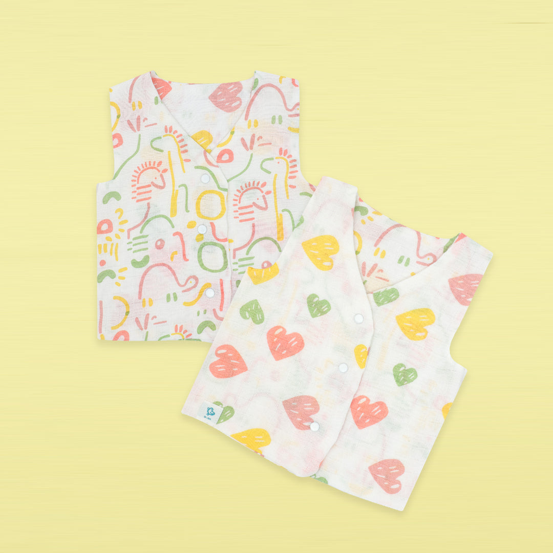 Heart Sprinkles - Reversible Muslin Jabla (Pack of 1)