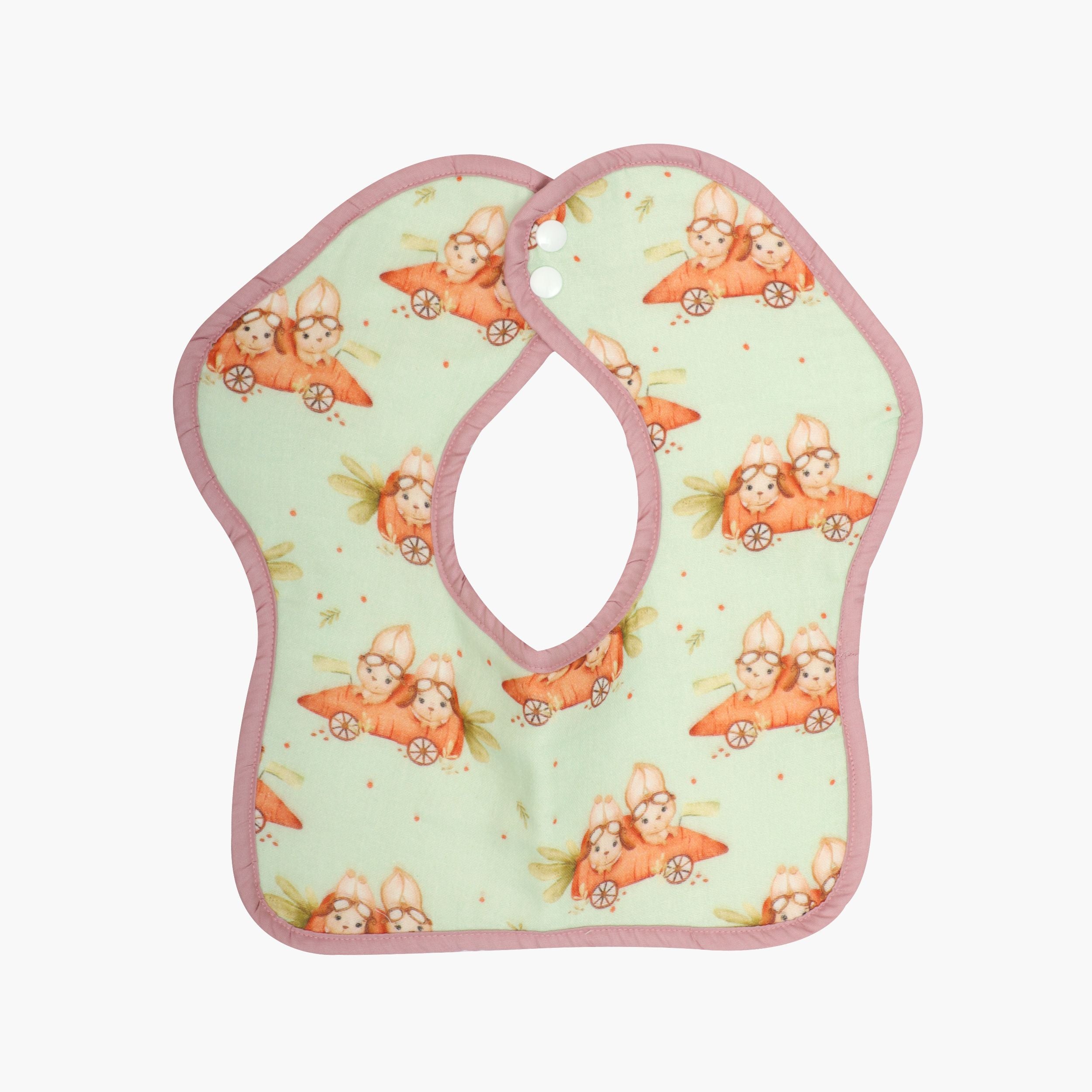 Bunny rides - Muslin Bib ( 6 - 12 Months )