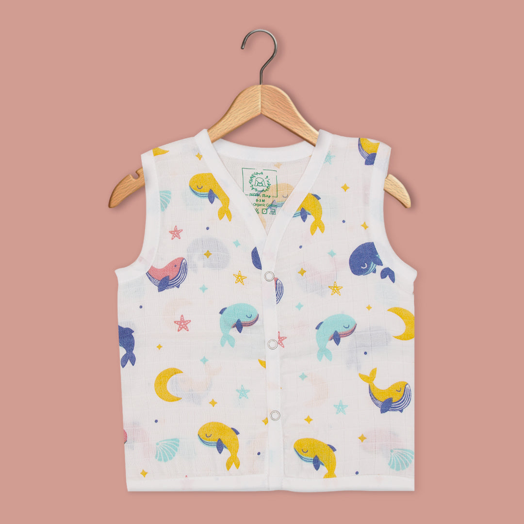 Whale Star - Muslin Jabla and Shorts for Babies and Toddlers