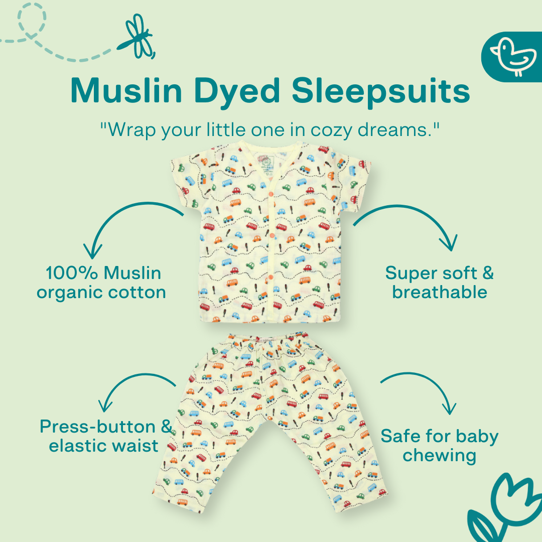 On The Road - Muslin Sleep Suit for babies and kids (Unisex)