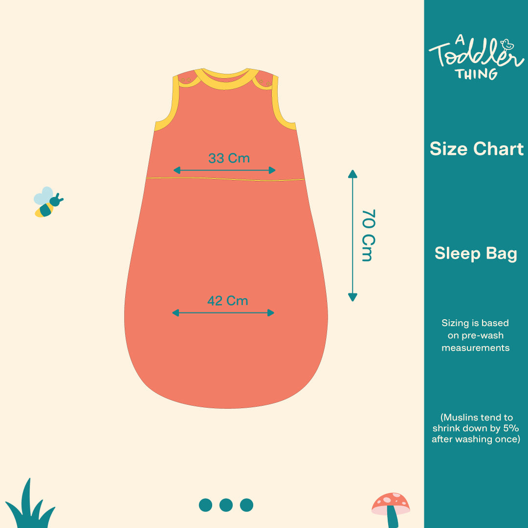 Spring Daisy - Organic Muslin Aloe Vera Sleep Bag (upto 9-12months)