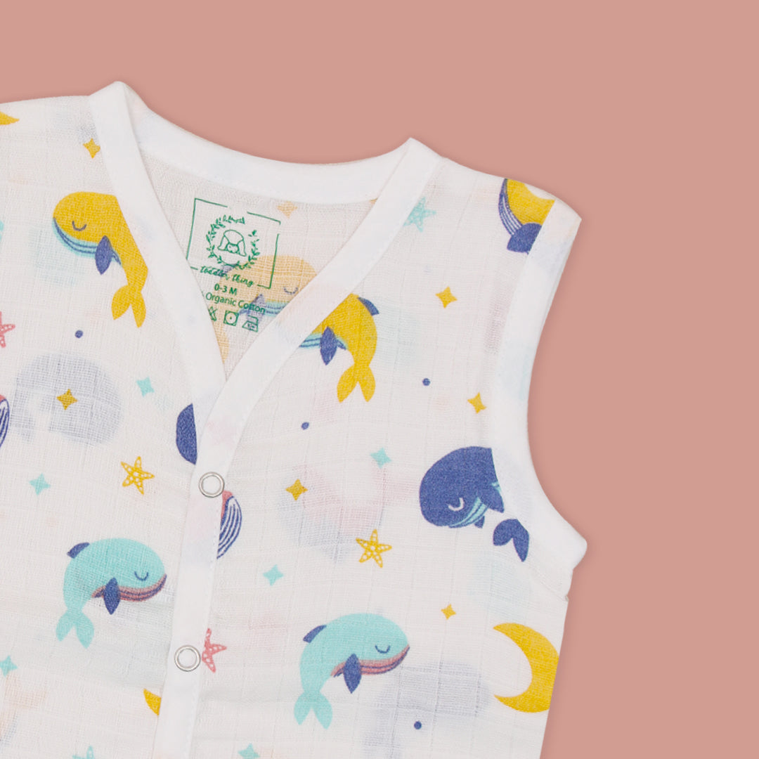 Whale Star - Muslin Jabla and Shorts for Babies and Toddlers