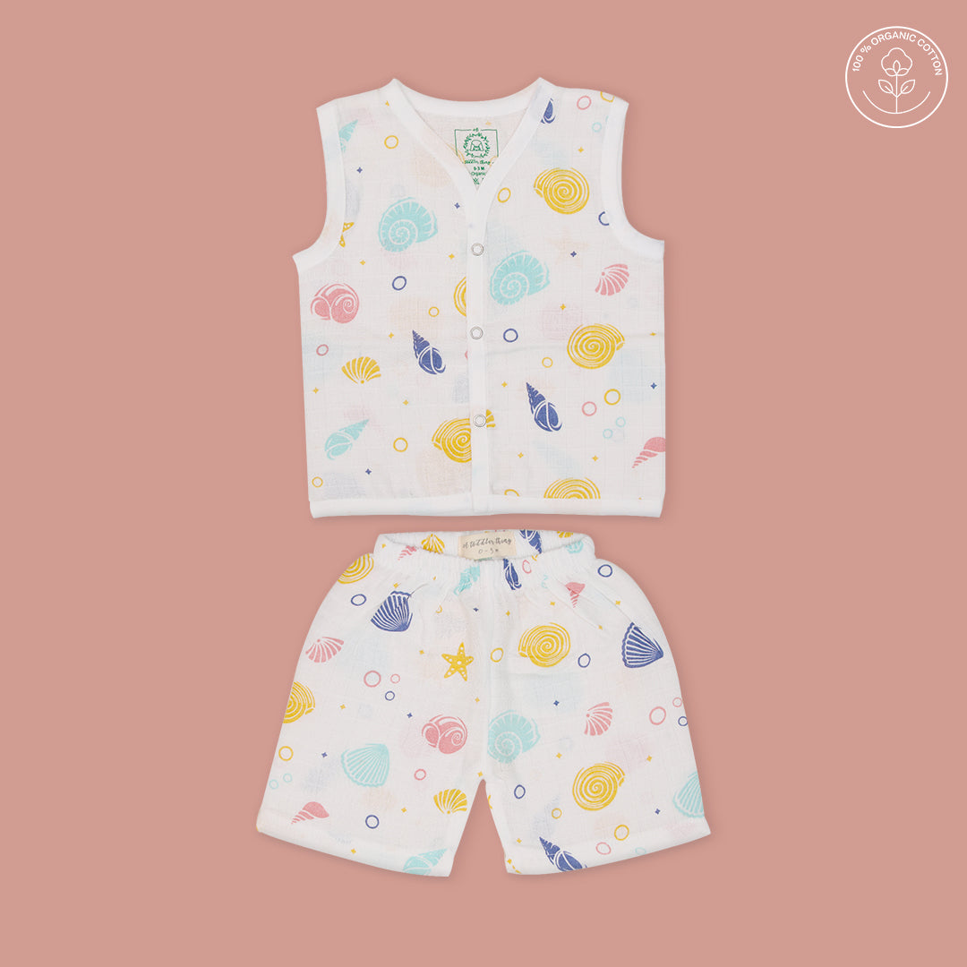 Sea Shell - Muslin Jabla and Shorts for Babies and Toddlers