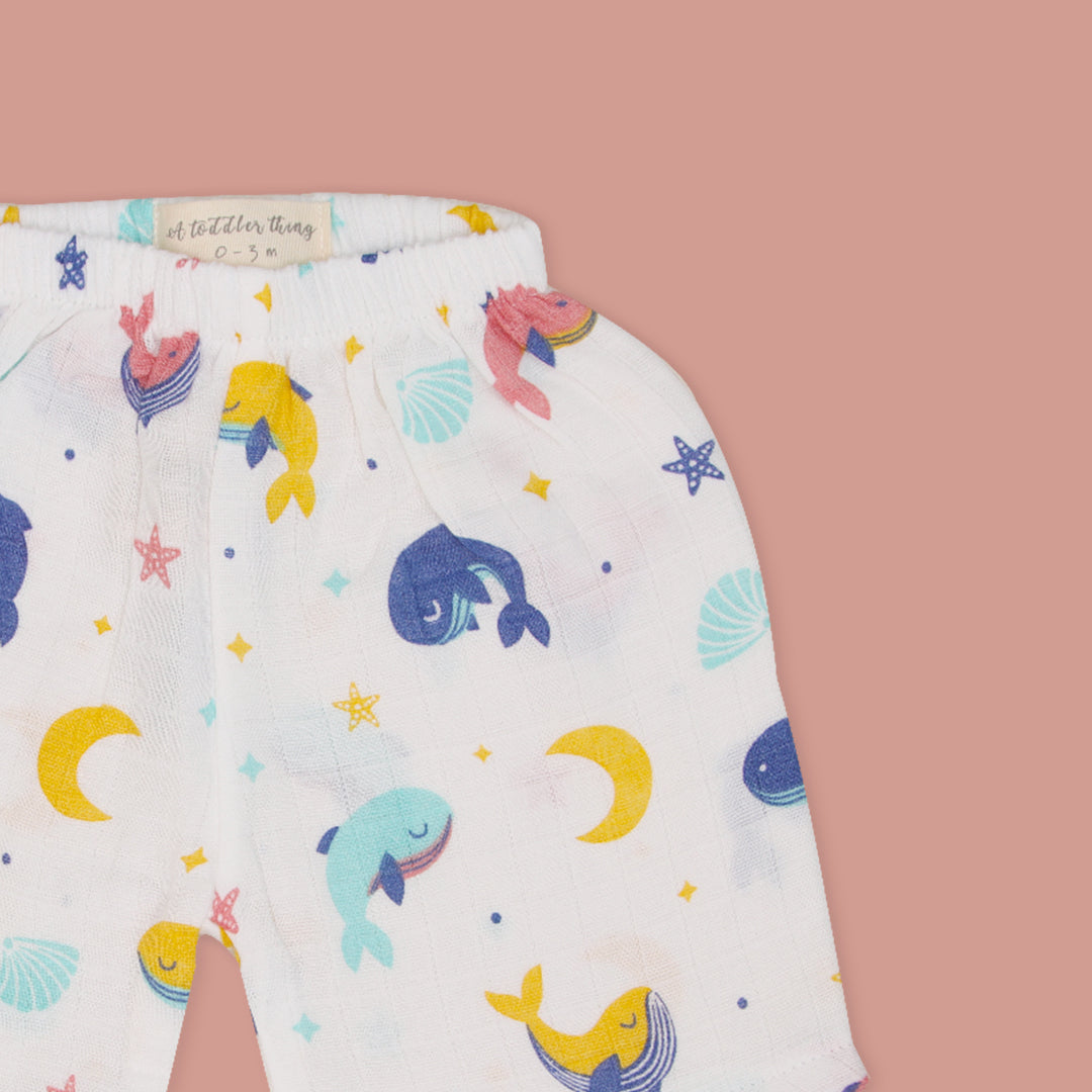 Whale Star - Muslin Jabla and Shorts for Babies and Toddlers